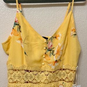 Floral Yellow Lace Dress